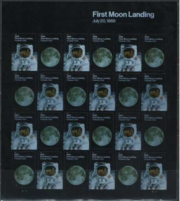 Mint US First Moon Landing Pane of 24 Forever Stamps Scott# 5399-5400 (MNH)