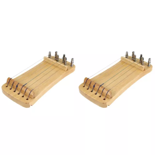 2 Pcs Guzheng Finger Trainer Wooden Lap Harp Zither Practice Tool Accessories