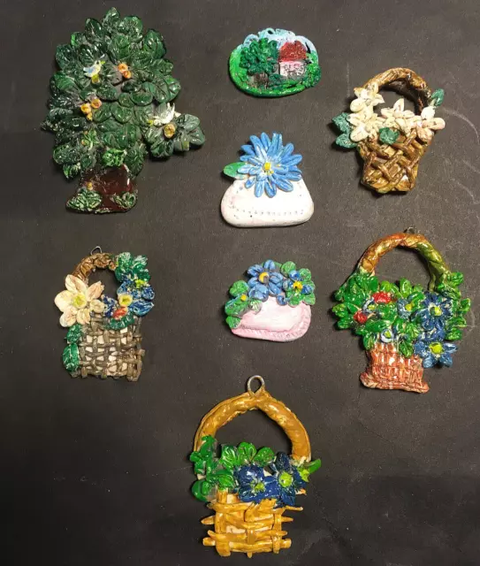 Konvolut "8 kleine Medallions" -handbemalt-verschiedene Motive aus Nachlass