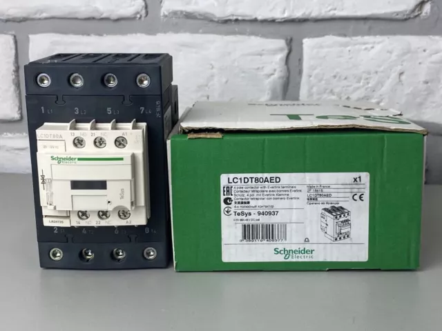 Schneider LC1DT80AED Deca contactor 4P(4 NO) AC-1 = 440V 80A 48V DC #13