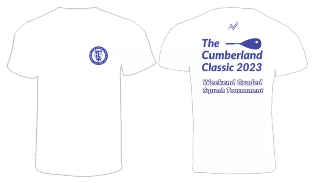 The Cumberland Classic 2023 Squash Tournament T-Shirt - White & Purple