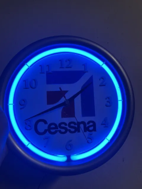 cessna neon clock 10.5” Warped Cardboard Bubble Paint