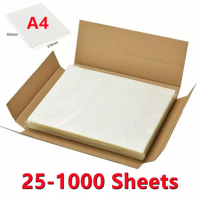 25-1000Pcs A4 Laminator Laminating Pouches Laminate Sheets 160 micron 216x303mm