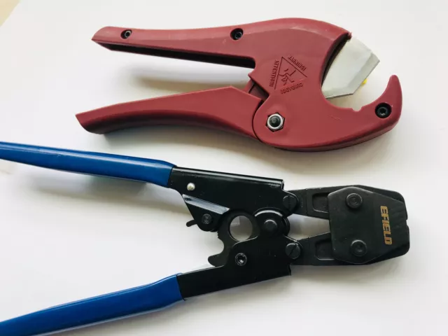 PEX Cinch Crimp Crimper TOOL +Go/No-Go Gauge &Pipe Cutter