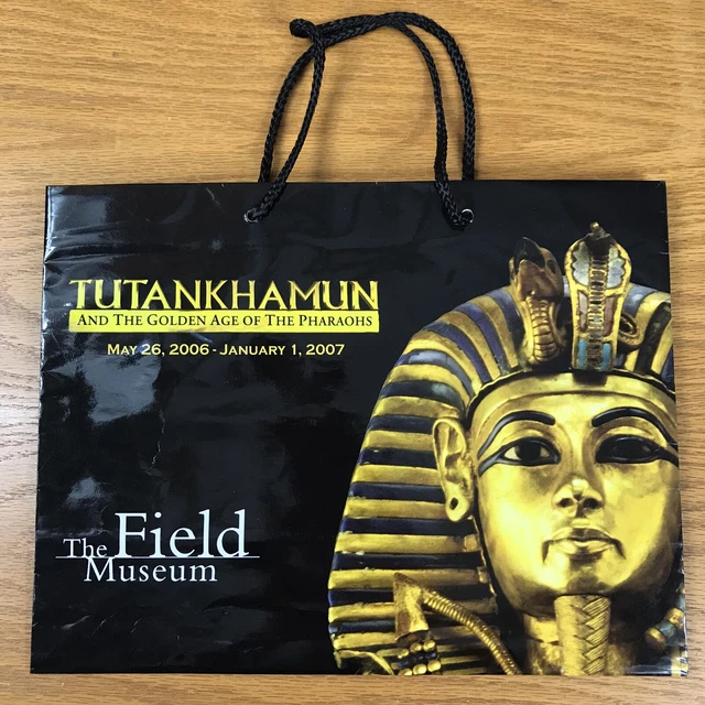 King Tut, Tutankhamun Golden Age of Pharaohs Glossy Museum Shopping Bag 13x10x5