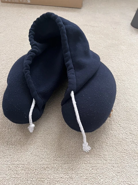 Travel Pillow With Hood Neck Cushion Blue Flight Aeroplane
