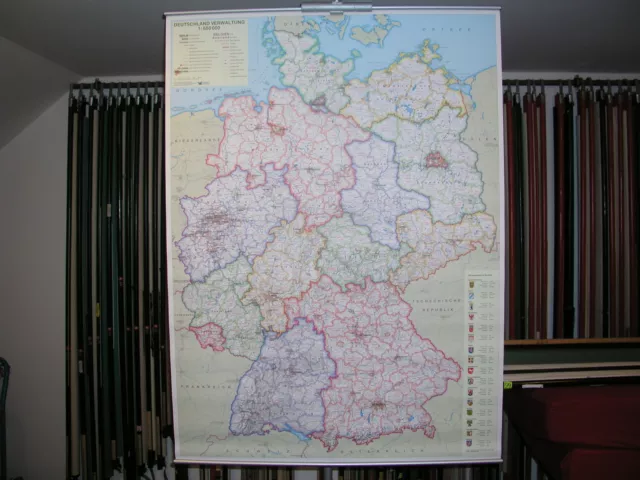 Deutschland BRD Bundesländer 2007 keine Schul-Wandkarte Bürokarte ca.97x131cm