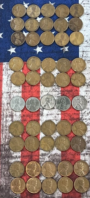 1909-1958 Mix Roll Nice Beginner Lincoln Wheat Cents Pennies Old Collection 003