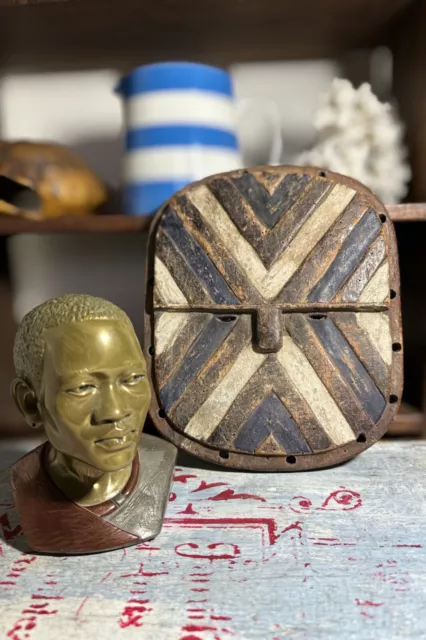 Máscara De Madera Africana Tsogo Gabón De Colección - Máscara De Madera Tribu Africana - Gabón Tsogo