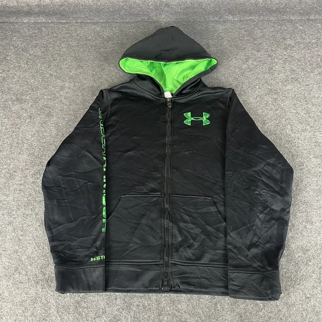 Felpa con cappuccio UNDER ARMOUR ragazzo grande nera cerniera intera gioventù (8843)