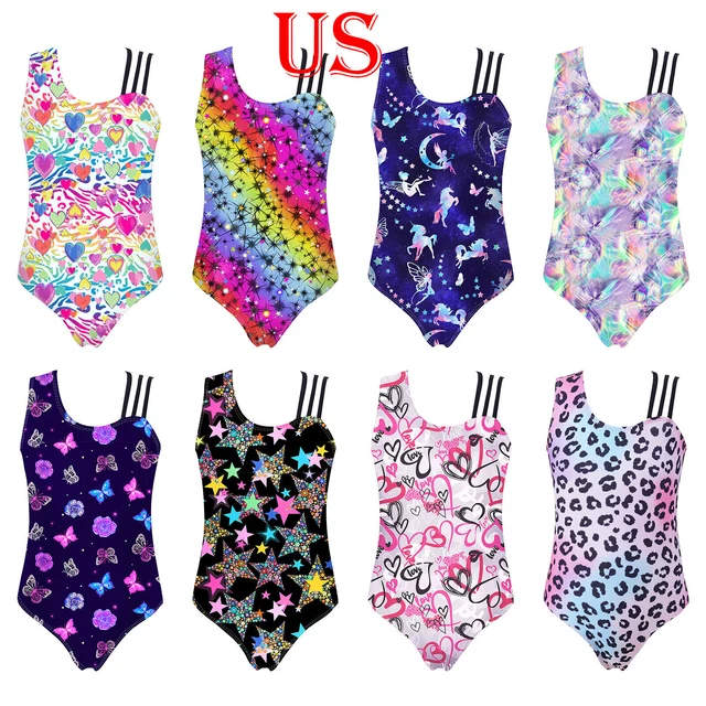 US Toddlers Girls Kid Gymnastics Dance Unitard Ballet Jumpsuit Leotard Dancewear
