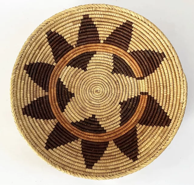 Hand Woven Native American Ceremonial Style Wedding Basket Bowl Tray 16.50"