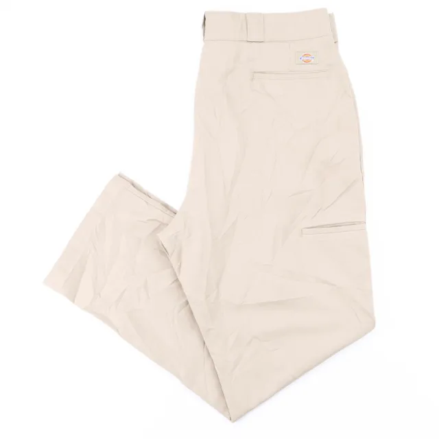 Pantaloni dritti vintage DICKIES beige cotone rilassati da uomo W38 L30