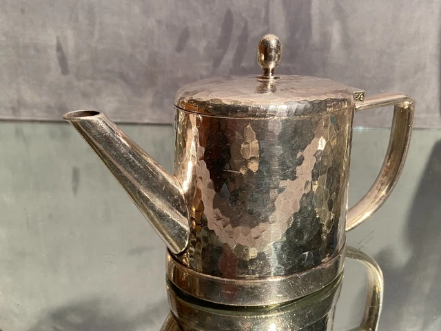 Cafetière théière 50cl métal argenté d'hôtellerie martelé Hôtel Giraudy's Nice