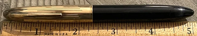 Sheaffer Crest Fountain Pen Gold Filled Cap Black Barrel - 14k nib