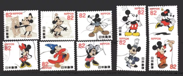 Japan 2018 ¥82 Mickey and Minnie, (Sc# 4224a-j), Used