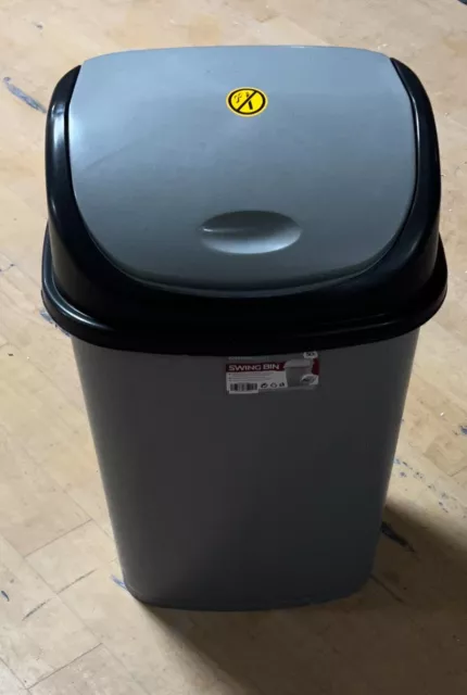 50L Litter Heavy Duty Plastic Rubbish Refuse Trash Swing Bin Waste Dustbin