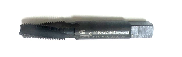 OSG 1/16-27 NPT 15°HELIX 4FLUTES, BOTTOMING TiCN FINISH SPIRAL FLUTE TAP