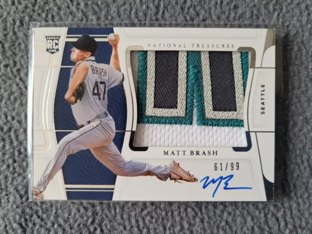 2022 Panini National Treasures Matt Brash Jersey On Card Auto /99 RC