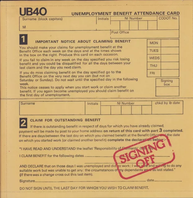 UB40 ‎– Signing Off (Vinyl LP + 12" - IT 1980)