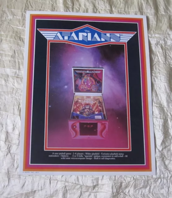 1976 Atari The Atarians Pinball Flyer