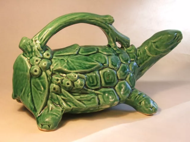 Mccoy Pottery Green Turtle Water Pitcher Original Vintage