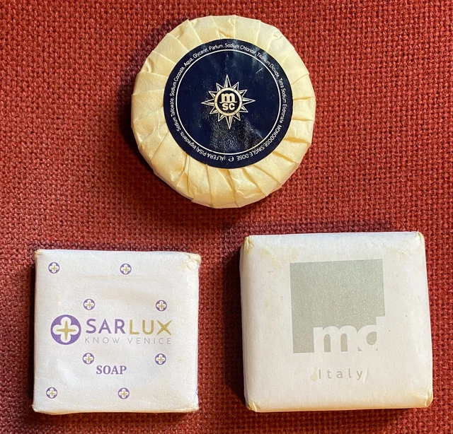 Lotto di 3 saponette vintage da collezione MSC CROCIERE - SARLUX - MD