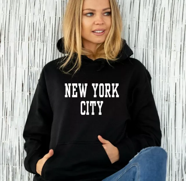 New York City - Ladies Hoodie Big Apple slogan hooded top USA printed hoody