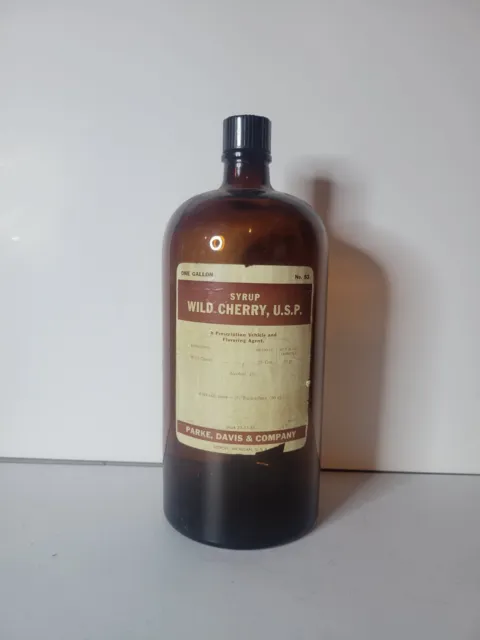 Large Pharmacy Bottle Wild Cherry Usp 1957