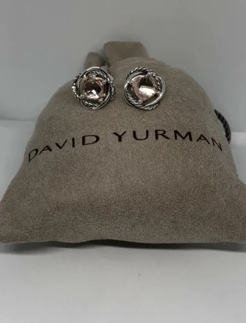 David Yurman Infinity Stud Earrings with Morganite 7mm