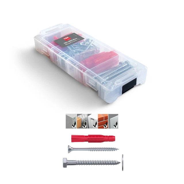 Valigia assortimento TOX L-Boxx Micro Allround Tri tasselli multiuso vite 130 pezzi
