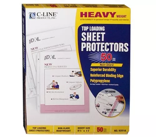 C-line Polypropylene Top Loading Sheet Protector - Letter 8.50" X 11" - 3 X