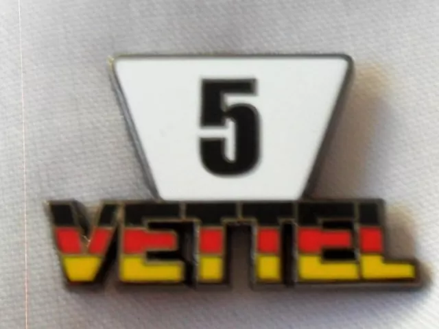 *NEW* Sebastian Vettel 5 enamel badge. F1, Formula One, Ferrari, Germany