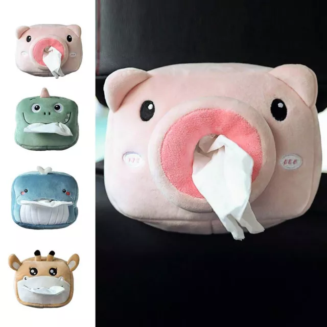 Cartoon Animal Shape Tissue Box for Car Plush Paper Holder Soft Napkin Box Gift✅
