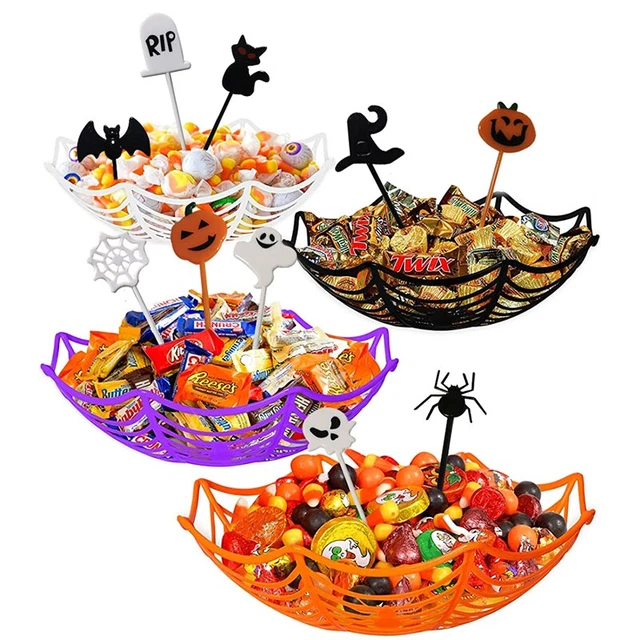 10Pcs Cute Halloween Fruit Fork Plastic Fruit Pick Kids Bento Lunch Snack