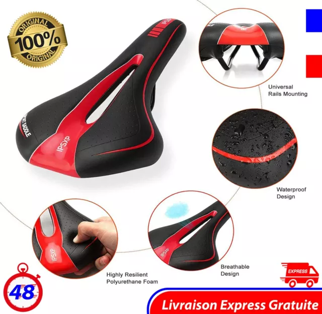 Siège Selle de Vélo de Route Gel Confortable Creusant VTT Bicyclette Cyclisme