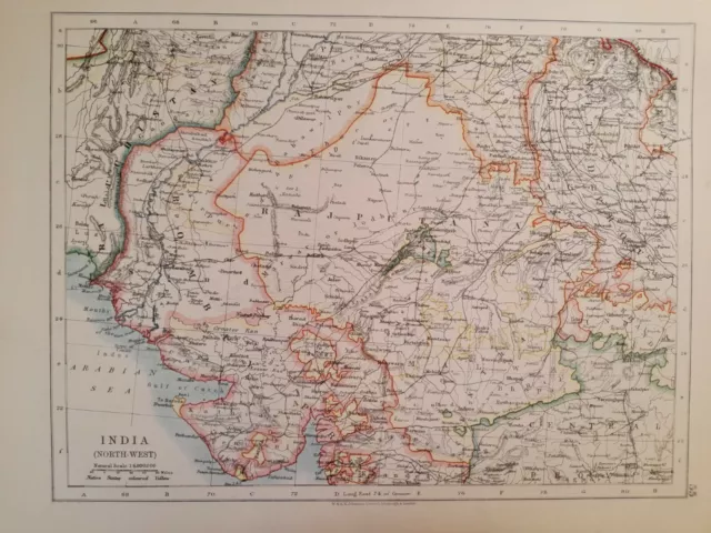 1913 Map - India North West - Rajputana Bombay