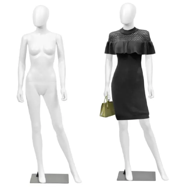 5.8 FT Female Mannequin Egghead Plastic Full Body Dress Form Display w/Base New
