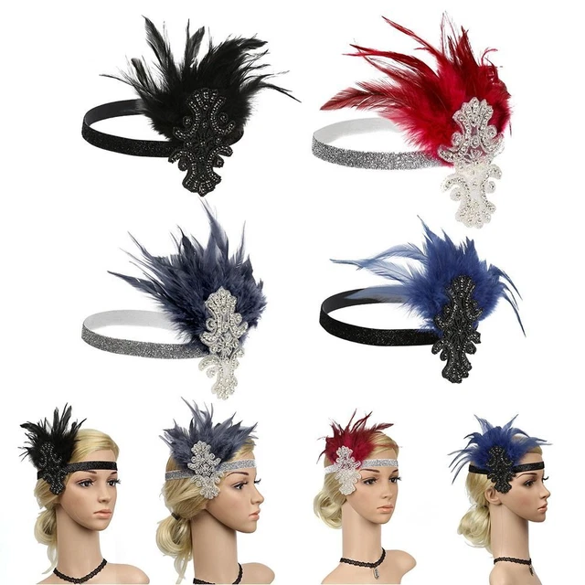 Copricapo con piume Fascia per capelli Accessori per capelli Ballo vintage