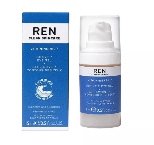 Ren Clean Skincare Vita Mineral Active 7 Hydrate Soothing Eye Gel 15ml