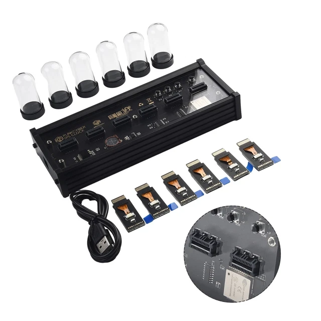 Kit Orologio Nixie Fai Da Te Con STM8S005 E Display A 7 Colori – Programma Anti-avvelenamento, Precisione ±1 Min/anno, Senza Batteria