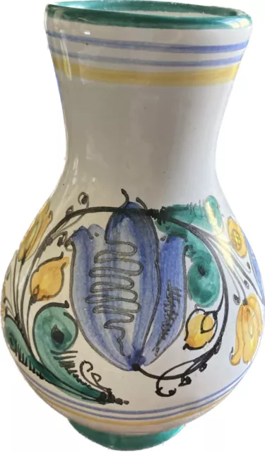 Vintage Hungarian Pottery Hand Painted Small Pitcher Creamer Rare