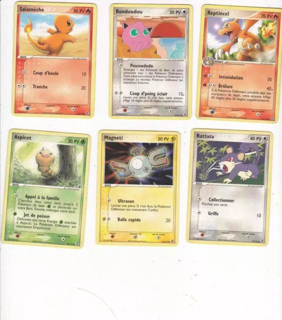 Lot x6 anciennes cartes POKEMON 2004 VF EX-NM REPTINCEL 31/112 ROUGE FEU VERT