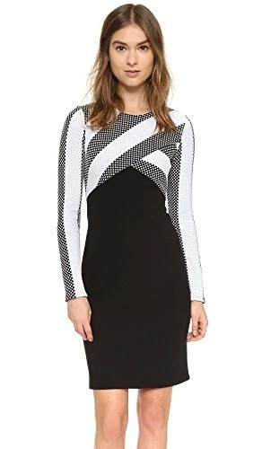 Shoshanna Women's Giselle Dress, Black/White, 2