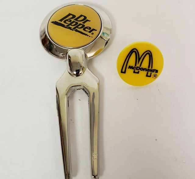 VINTAGE MCDONALD’S GOLF Ball Marker Golden Arches Plastic Dr Pepper