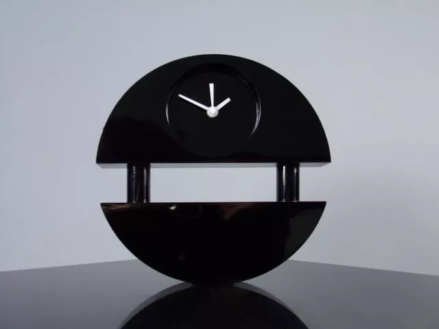 Horloge Design signé noir laqué 80's 90's
