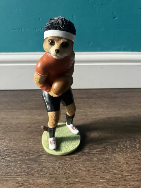 Country Artists Magnificent Meerkats Eddie Figurine Statue Rugby Player CA04528