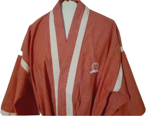 Christian Dior Monsieur Chambray Robe Red Pink Womens OS lounge wear