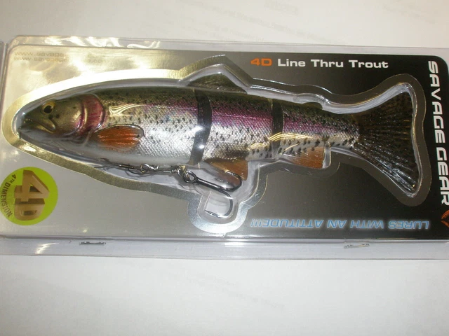 Leurre Souple SAVAGE GEAR 4D Line Thru Trout – 200 Mm / 93 G – Photo Chromée Et Parfumé – Pour Prédateurs