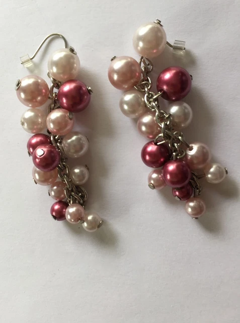 Boucles d'oreilles vintage perles dorées clips années 80